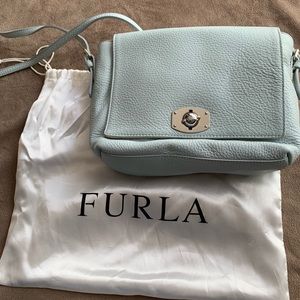 Light Blue Furla Leather Crossbody